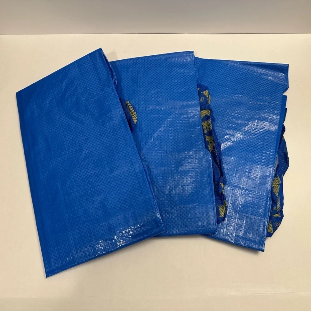 (Set of 3) NEW Ikea FRAKTA Shopping bag, large, blue